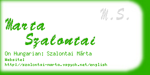 marta szalontai business card