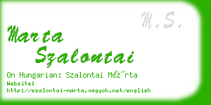 marta szalontai business card